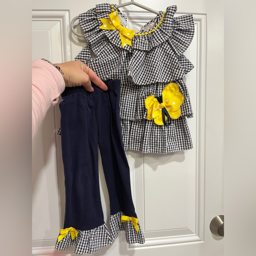 Rare Editions girls outfit - matching pants and top - so adorable! 12 months EUC